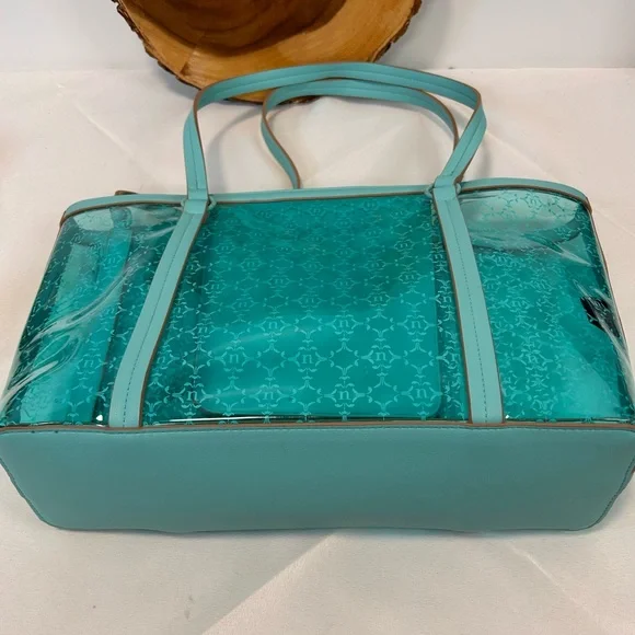 Nanette Lepore Maxine clear vinyl tote‎ with wristlet pouch aquatic blue color - Picture 13 of 13